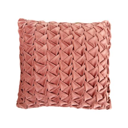 Coussin tressé en velours Rose